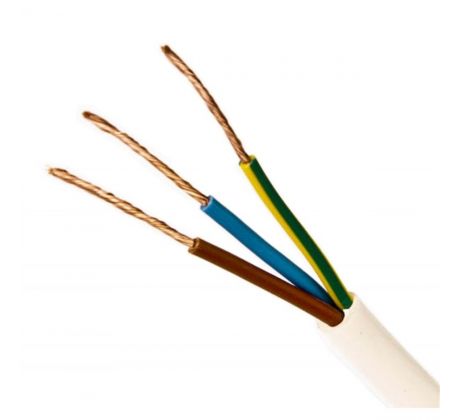 Kábel elek.H05VV-F 3x0,75 G biely-1m