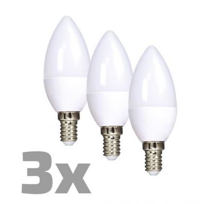 ECOLUX LED žiarovka Ecolux 3-pack, sviečka, 6W, E14, 3000K, 450lm, 3ks