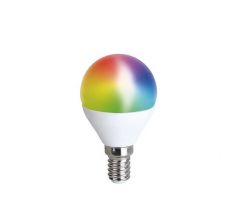Solight LED SMART WIFI žiarovka, miniglobe, 5W, E14, RGB, 400lm