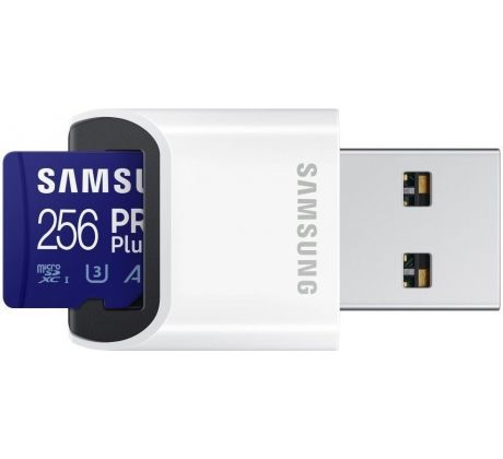 Samsung PRO Plus MicroSDXC, 256GB + USB adaptér
