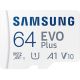 Samsung EVO Plus micro SDXC, 64GB + SD adaptér