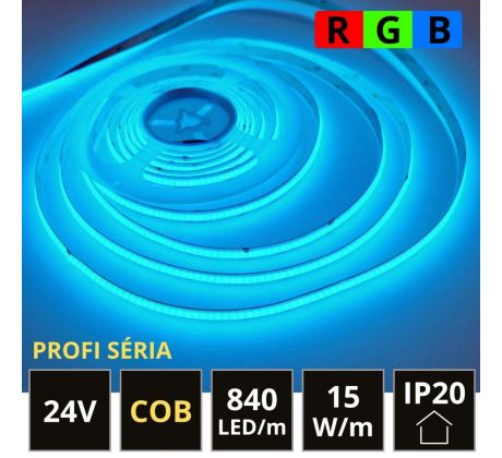 PROFI LED pásik 840LED/m COB 15W/m RGB IP20 24V