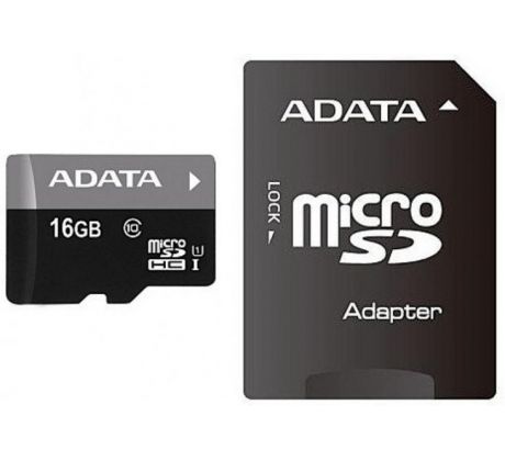 Adata Premier microSDHC, UHS-I U1, Class 10, 16 GB + adaptér