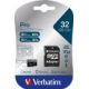 Verbatim Pro microSDHC 32GB + adapter, U3