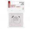 Zásuvka s USB A+USB C, biela