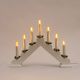 Adventní Svietnik drevený biely , žltá LED žiarovka 7x34 V / 0,2 W