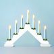 Adventní Svietnik drevený biely , číra LED žiarovka 7x34 V / 0,2 W