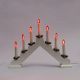 Adventní Svietnik drevený biely , červená LED žiarovka 7x34 V / 0,2W