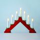 Adventní Svietnik drevený červený , Číra LED žiarovka 7x34 V / 0,2W