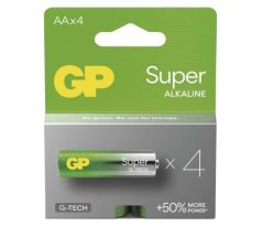 Alkalická batéria GP Super LR6 (AA), 4 ks