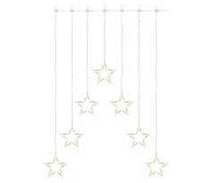 LED vianočný záves – 7 hviezd, 67x125 cm, vnútorný, teplá biela