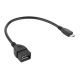 Kábel USB A (zásuvka) - micro USB,OTG 20cm