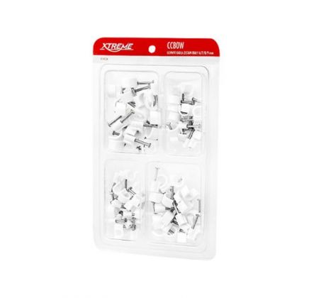 Prichytky káblov sada 6,7,8,9mm, biele