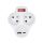 Solight rozbočovač s USB A+C rychlonabíjačkou 20W PD, 2 x 10A, biely, vypínač