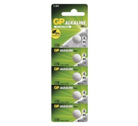 Alkalická gombíková batéria GP LR44 (A76F),
