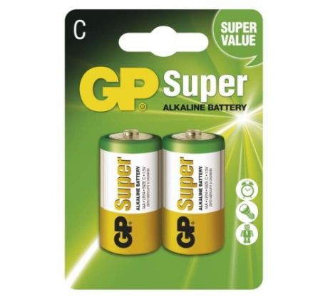 Alkalická batéria GP Super LR14 (C), 2 ks