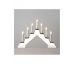 Adventný svietnik drevený biely s bielou LED filament žiarovkou 7x34V/0,2W