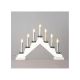 Adventný svietnik drevený biely s bielou LED filament žiarovkou 7x34V/0,2W