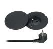 Solight vstavaná zásuvka + USB A+C + Wireless 10W, otočné viečko, kábel 2m, čierna