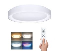 Solight LED osvetlenie s diaľkovým ovládačom Floco, 30W + 6W RGB, 2100lm, 40cm, zmena chromatickosti, stmievateľná