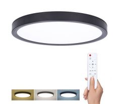 Solight LED osvetlenie s diaľkovým ovládačom Estela Black, 36W, 2700lm, 30cm, zmena chromatickosti, stmievateľná
