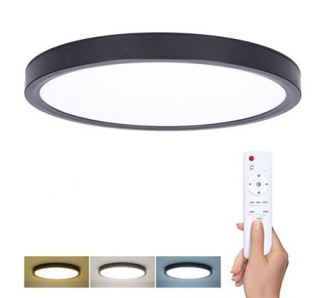 Solight LED osvetlenie s diaľkovým ovládačom Estela Black, 36W, 2700lm, 30cm, zmena chromatickosti, stmievateľná