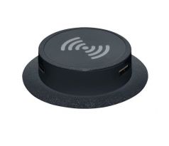 Solight bezdrôtová 15W + USB A+C 20W PD výsuvná nabíjačka, čierna