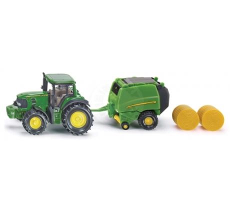SIKU - John Deere traktor s balíkovačkou