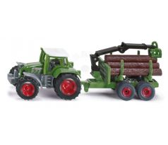 SIKU - Traktor s prívesom na guľatinu