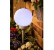 SOLÁRNA LED ZÁHRADNÁ LAMPA WHITE BALL 20CM TEPLÁ BIELA 3500K + RGB