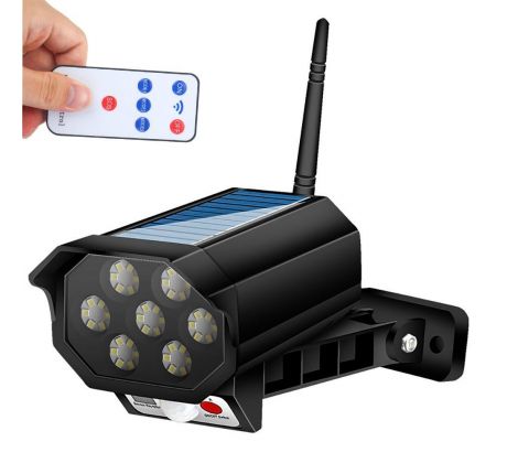 AH016-42 | LED solárne záhradné svietidlo s pohybovým a súmrakovým senzorom | Maketa fotoaparátu | IP65 | 42 SMD LED | IR diaľkové ovládanie