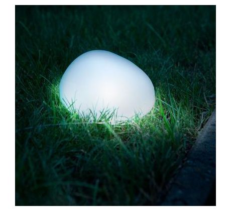 Zapichovacia solárna lampa - tvar kameňa - matné sklo - 165 x 142 x 115 mm - teplá biela LED