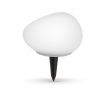 Zapichovacia solárna lampa - tvar kameňa - matné sklo - 165 x 142 x 115 mm - teplá biela LED