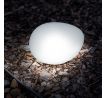 Zapichovacia solárna lampa - tvar kameňa - matné sklo - 165 x 142 x 115 mm - teplá biela LED