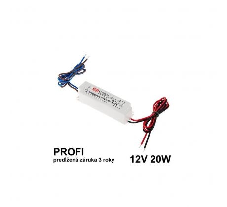 LED napájací zdroj 20W, 12V, IP67 - Vodeodolný MEAN-WELL