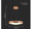 Dizajnové LED závesné svietidlo drevo+biela D500 VT-7974 (V-TAC)