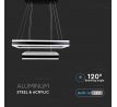 Závesné LED svietidlo štvorcové 115W, 3000K, stmievateľné, čierne VT-101-2D (V-TAC)