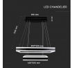 Závesné LED svietidlo štvorcové 115W, 3000K, stmievateľné, čierne VT-101-2D (V-TAC)
