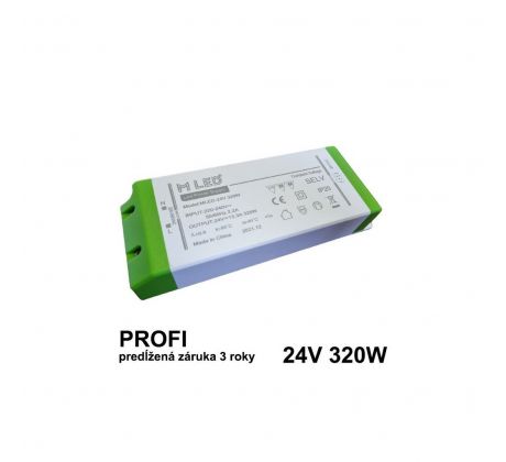 LED napájací zdroj 320W, 24V - nábytkový