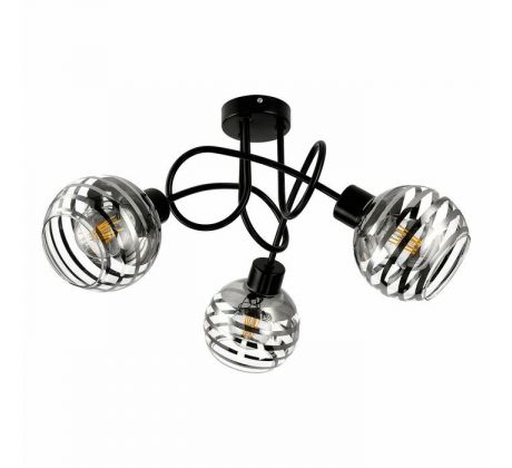 Závesné svietidlo MILANO AD-LD-6415BE27SW, 3x60W, E27, čierna/sklo (ORNO)