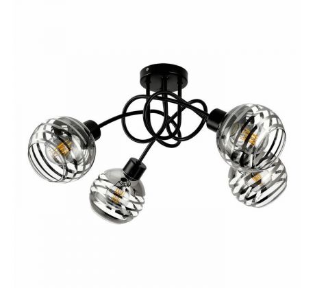 Závesné svietidlo MILANO AD-LD-6416BE27SW, 4x60W, E27, čierna/sklo (ORNO)