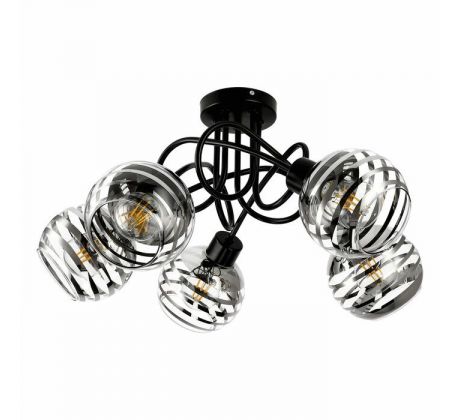 Závesné svietidlo MILANO AD-LD-6417BE27SW, 5x60W, E27, čierna/sklo (ORNO)