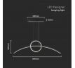 Dizajnové závesné LED svietidlo 30W 4000K 3200lm čierne VT-7766 (V-TAC)
