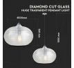Závesné svietidlo Diamond Cut 350 E27 transparené VT-7350 (V-TAC)