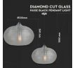 Závesné svietidlo Diamond Cut 350 E27 transparené VT-7350 (V-TAC).1