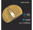 Závesné svietidlo Wood okrúhle E27 prírodné VT-3200 (V-TAC)