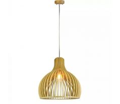 Závesné svietidlo Wood okrúhle E27 prírodné VT-3450 (V-TAC)
