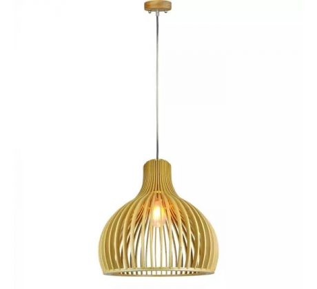 Závesné svietidlo Wood okrúhle E27 prírodné VT-3450 (V-TAC)