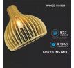 Závesné svietidlo Wood okrúhle E27 prírodné VT-3450 (V-TAC)