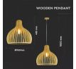 Závesné svietidlo Wood okrúhle E27 prírodné VT-3450 (V-TAC)